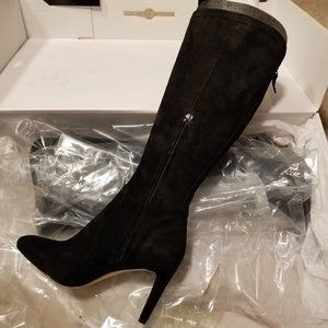 Nine West Hold Tight black suede knee high boot